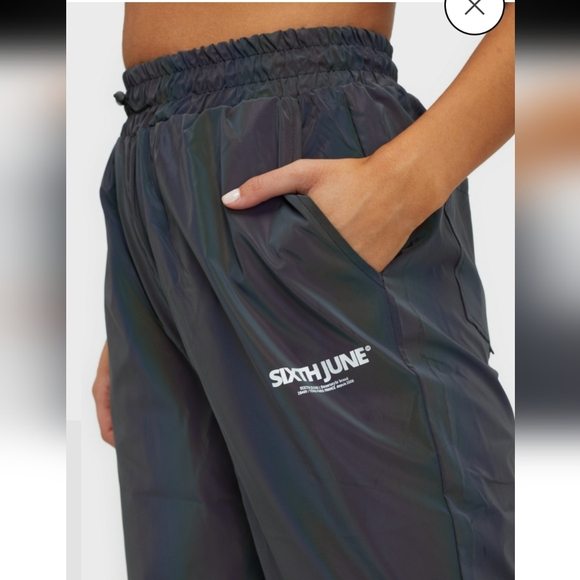 Sixth June Paris Streetwear Reflective Iridescent Jogger Pants Urban HipHop - Picture 2 of 13